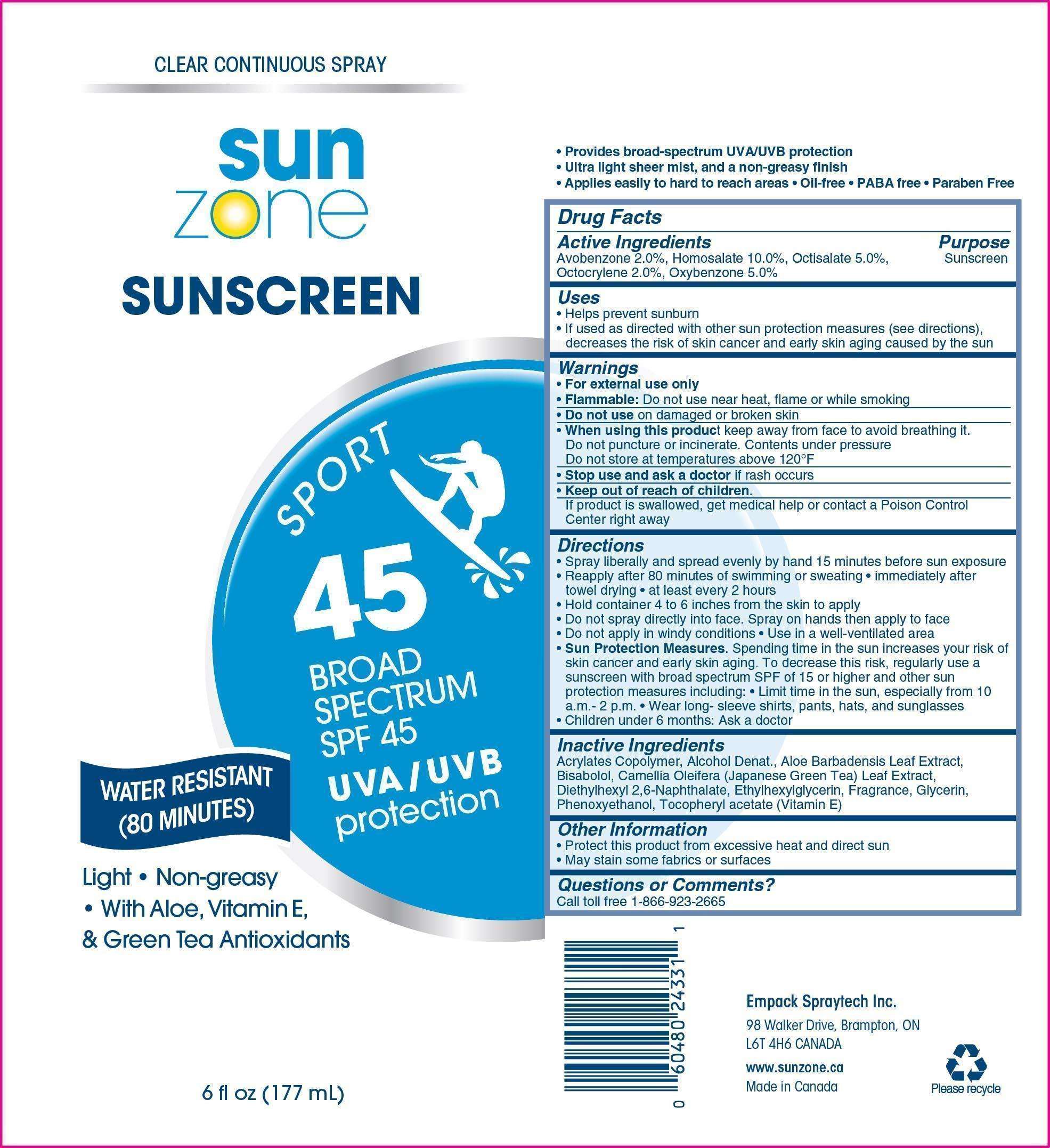 SunZone Sunscreen Sport SPF 45